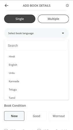 Select the Language of the Book