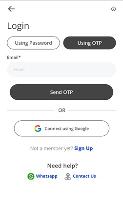 Sign In using OTP