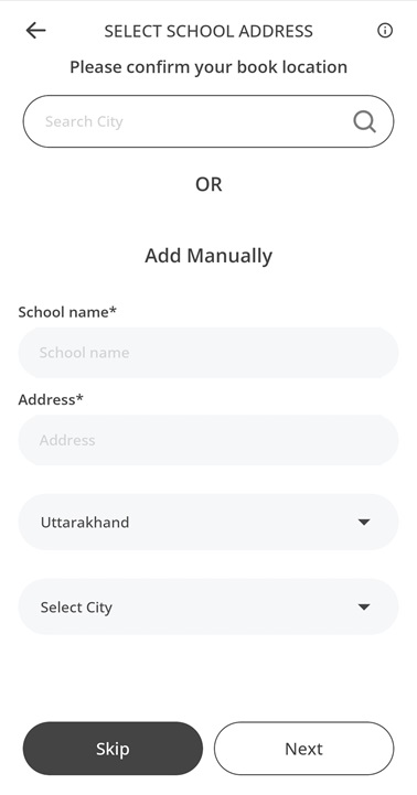 Select School Address manually
