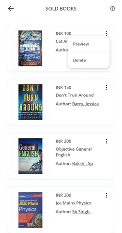 Edit Sold Books