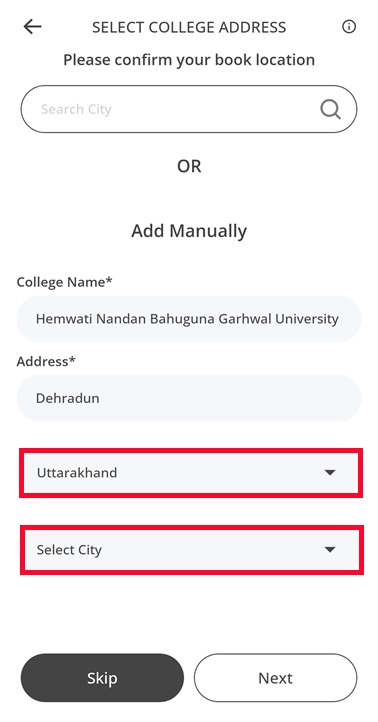 Select State and City